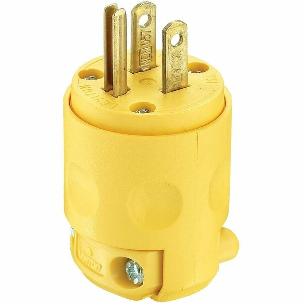 Leviton 15A 125V 3-Wire 2-Pole Residential Grade Cord Plug, Yellow 000-515PV